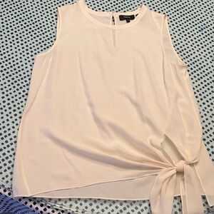 Theory 100% silk white Sleeveless Blouse with Side Tie